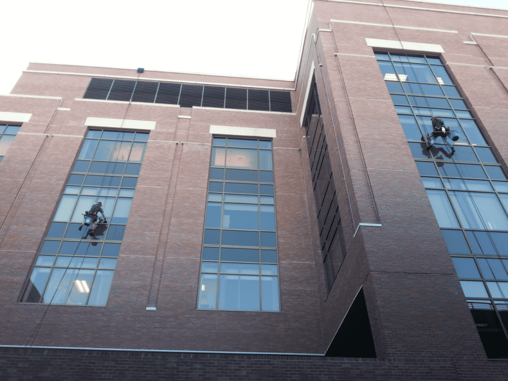 cleaning building exterior